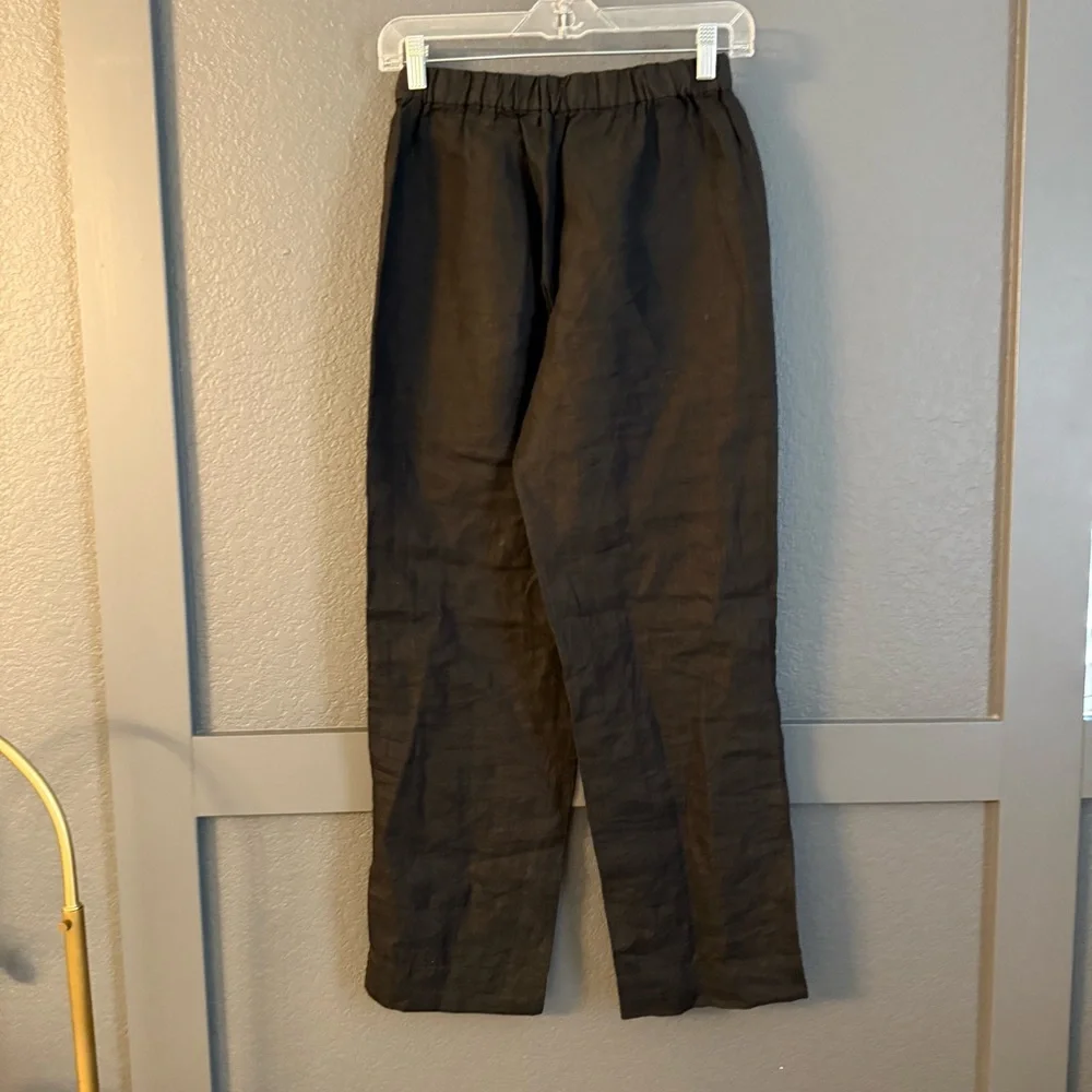 AYR • The Tourist Linen Pants Size XS Relaxed Straight Leg Black Casual